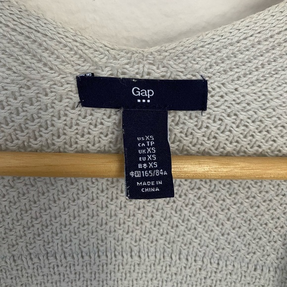 Gap • Neutral Cream Cotton Knit Open Front Slouchy Cardigan Sweater - Picture 3 of 13